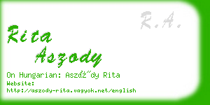 rita aszody business card